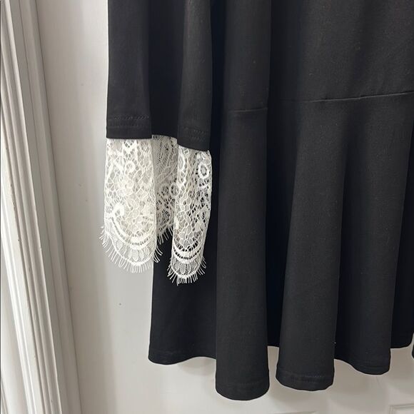 Victorian Gothic Black 3-tier Dress with Lace Details Size 4X - Picture 3 of 11